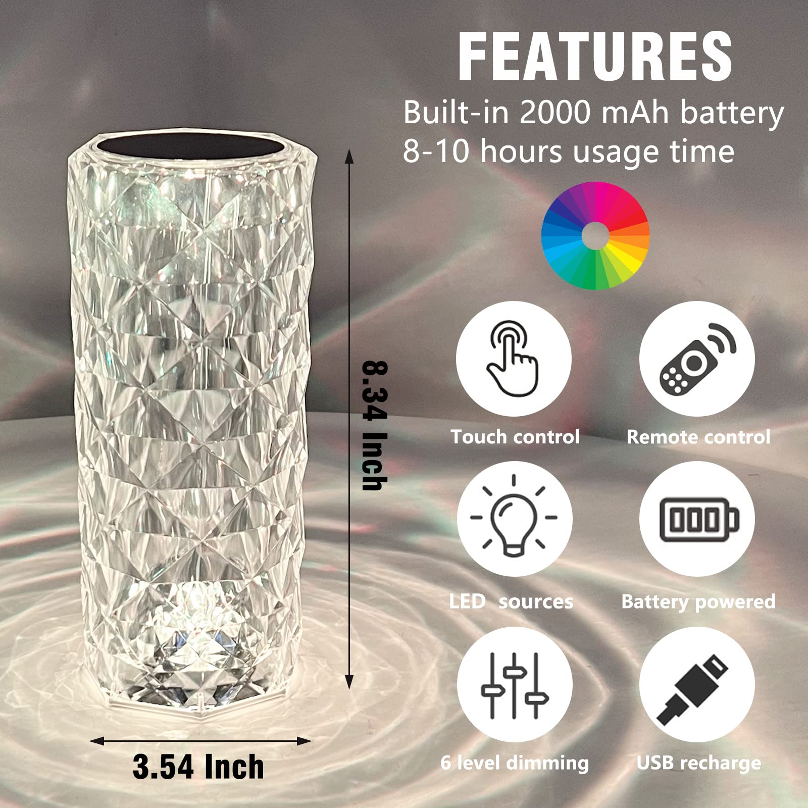 Cryestal Rose Lamp (1)