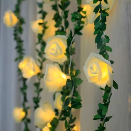Product Details of 18 LEDs Leaf Rose Flower Fairy Light