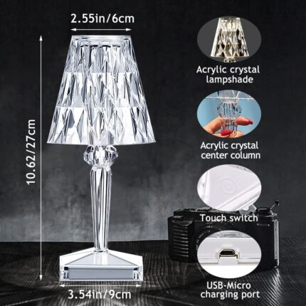 Diamond Table Light | LED Color-Changing Lamp with Remote Control