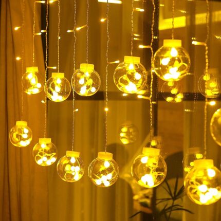 Wish Ball LED Fairy Light for Curtains – 16 Feet, 12 Wish Balls